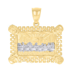 10kt Yellow Gold Mens Last Supper Religious Charm Pendant