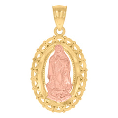 10kt Two-tone Gold Womens Guadalupe Religious Charm Pendant