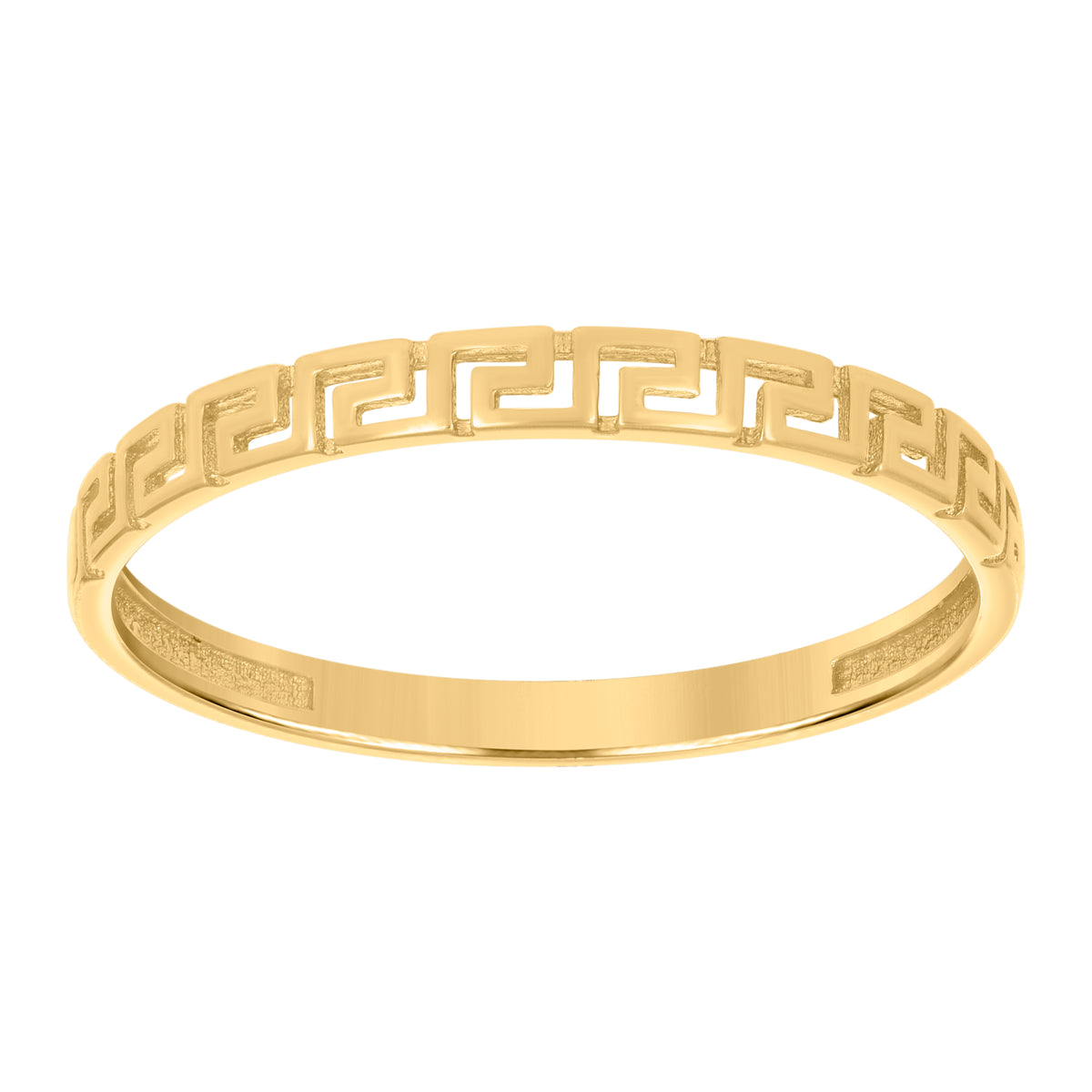 14kt Yellow Gold Womens Greek Key Fashion Ring