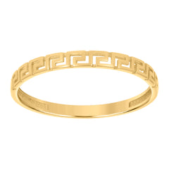 14kt Yellow Gold Womens Greek Key Fashion Ring