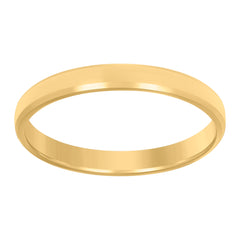 14kt Yellow Gold Unisex Flat Center Beveled Edge Wedding Band Ring 3mm Size 13