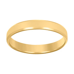 14kt Yellow Gold Mens Flat Center Beveled Edge Wedding Band Ring 4mm Size 13