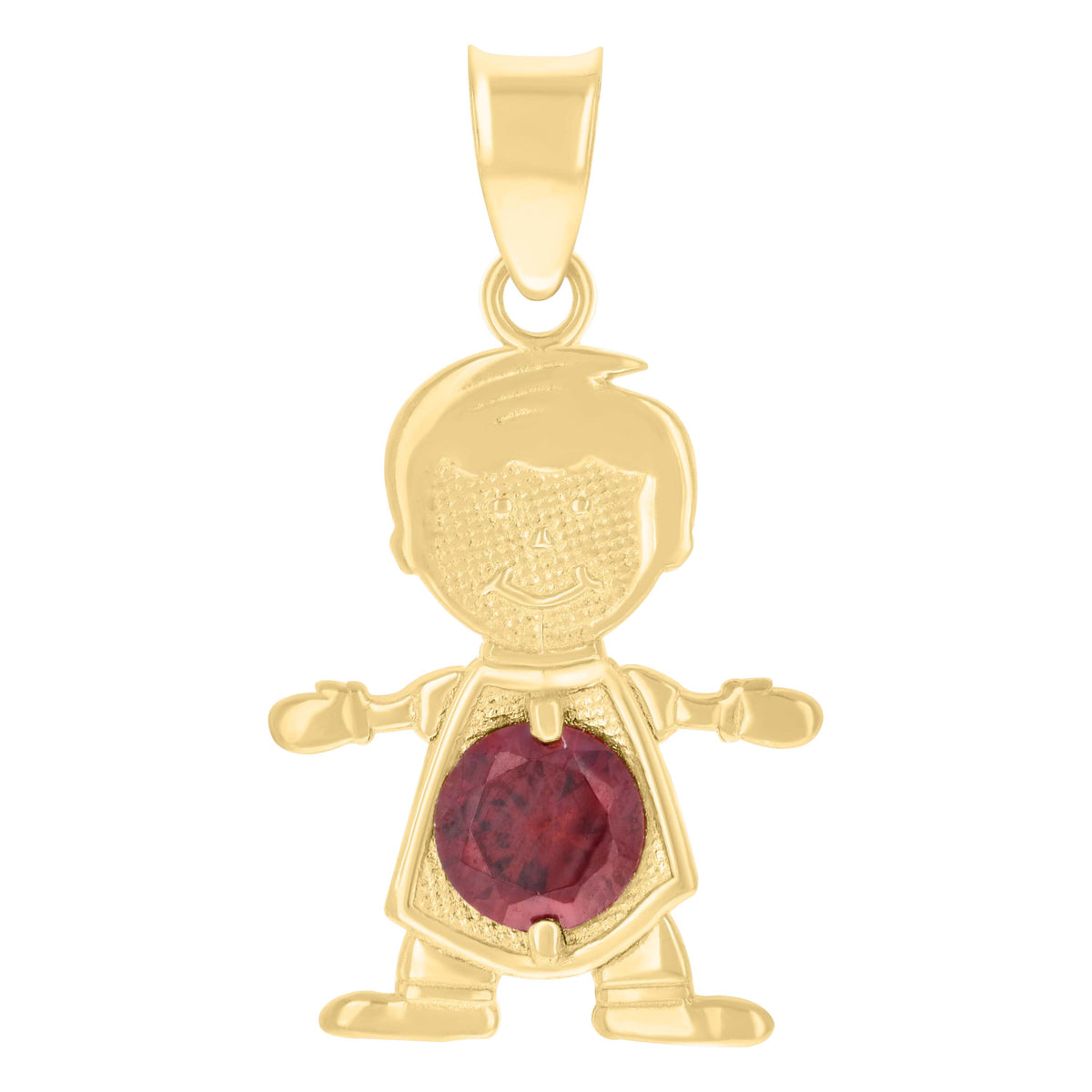 10kt Yellow Gold Mens Blue Cubic-Zirconia Boy September Birthstone Charm Pendant