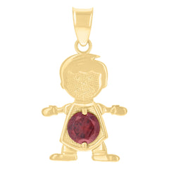10kt Yellow Gold Mens Blue Cubic-Zirconia Boy September Birthstone Charm Pendant