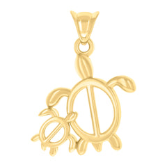 10kt Yellow Gold Unisex Good Luck Turtle Animal Ocean Charm Pendant