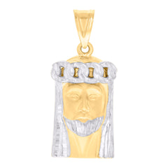 14kt Two-tone Gold Mens Jesus Religious Charm Pendant