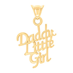 14kt Yellow Gold Womens Daddys Little Girl Family Talking Charm Pendant