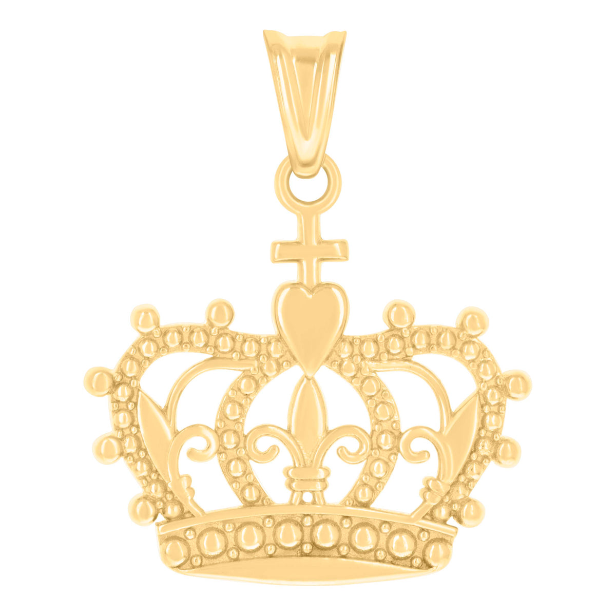 14kt Yellow Gold Womens Crown Fashion Charm Pendant
