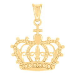 14kt Yellow Gold Womens Crown Fashion Charm Pendant