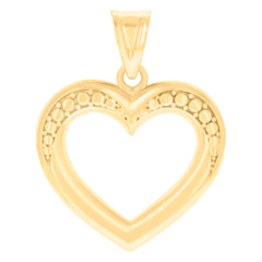 14kt Yellow Gold Womens Heart Charm Pendant