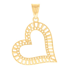 14kt Yellow Gold Womens Heart Charm Pendant