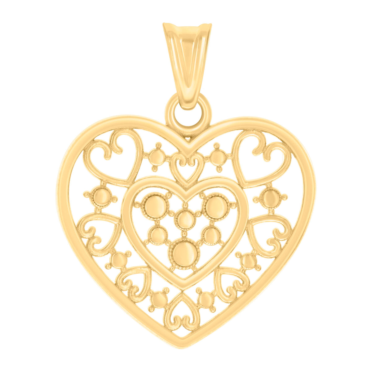 14kt Yellow Gold Womens Heart Charm Pendant