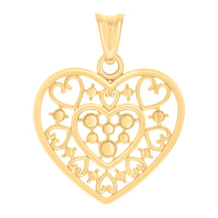 14kt Yellow Gold Womens Heart Charm Pendant