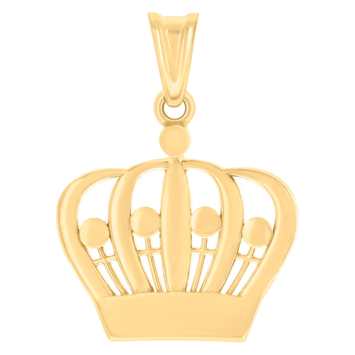 14kt Yellow Gold Womens Crown Fashion Charm Pendant