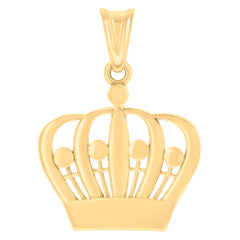 14kt Yellow Gold Womens Crown Fashion Charm Pendant