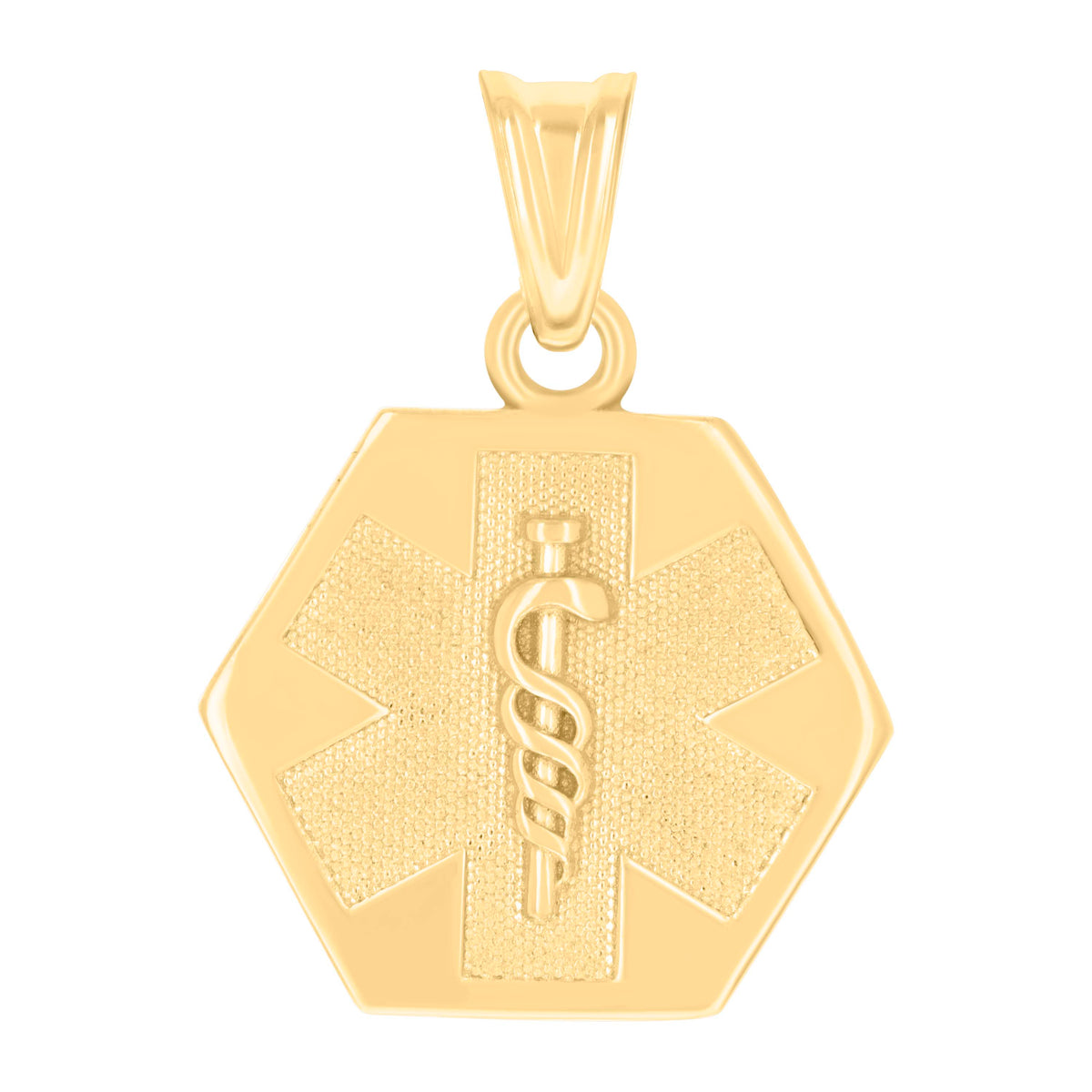 14kt Yellow Gold Womens Caduceus Nurse Badges Occupation Charm Pendant