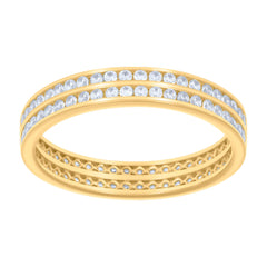 14kt Yellow Gold Womens Cubic-Zirconia Eternity Band Ring
