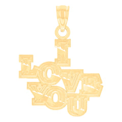 14kt Yellow Gold Unisex I Love You Charm Pendant