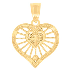 14kt Yellow Gold Womens Cross Heart Charm Pendant