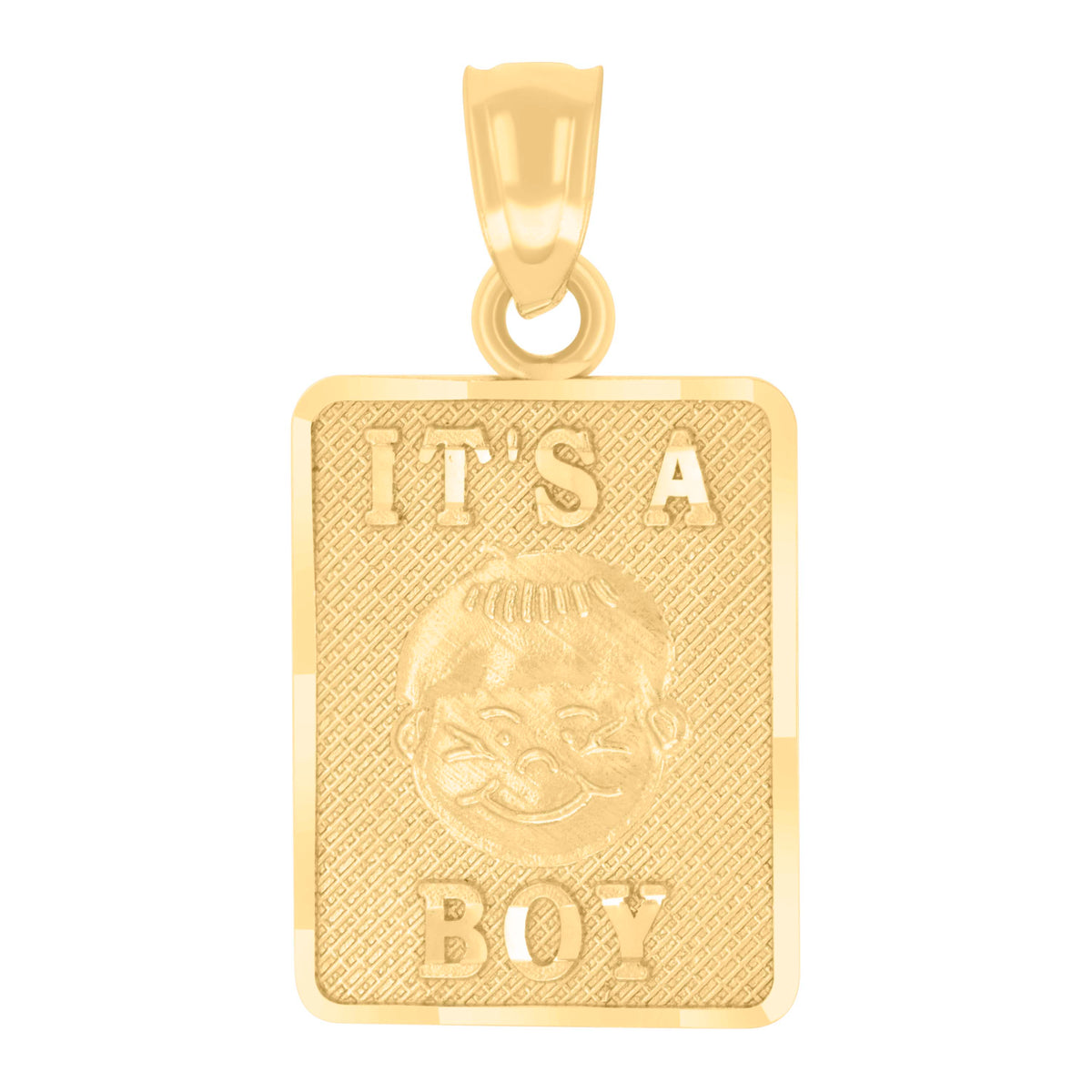14kt Yellow Gold Womens Itís A Boy Baby Charm Pendant
