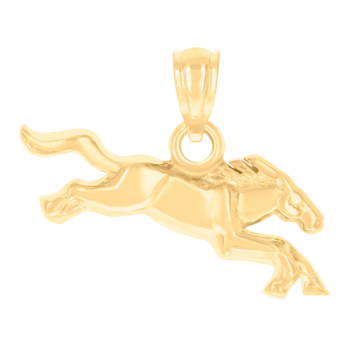 14kt Yellow Gold Unisex Horse Animal Wildlife Charm Pendant