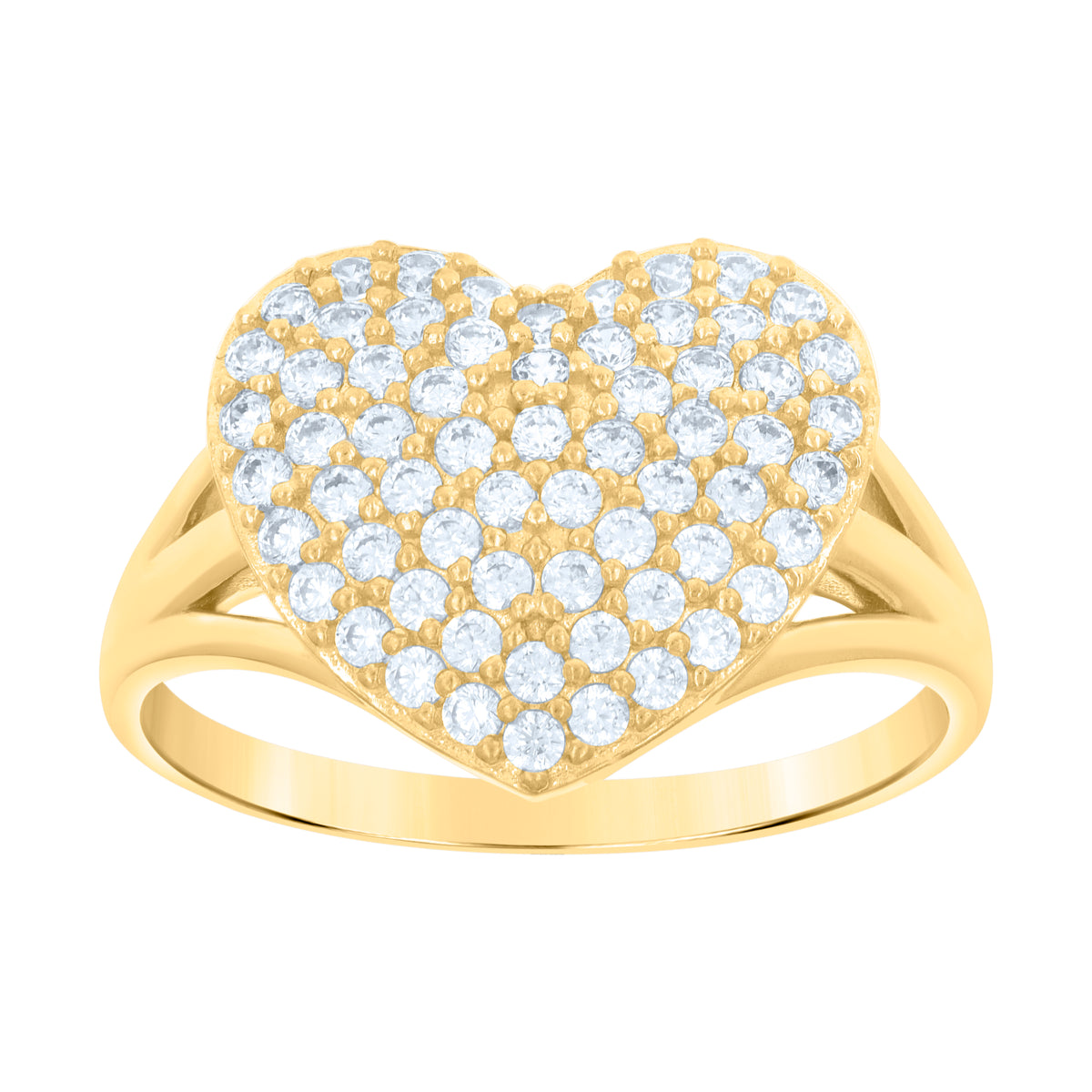 10kt Yellow Gold Womens Cubic-Zirconia Round Stud Earrings