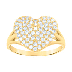10kt Yellow Gold Womens Cubic-Zirconia Round Stud Earrings