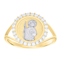 10kt Yellow Gold Womens Cubic-Zirconia Single Row CZ Eternity Band Ring