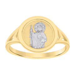 10kt Two-tone Gold Womens St. Jude Religious Ring