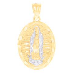 14kt Two-tone Gold Womens Guadalupe Religious Charm Pendant