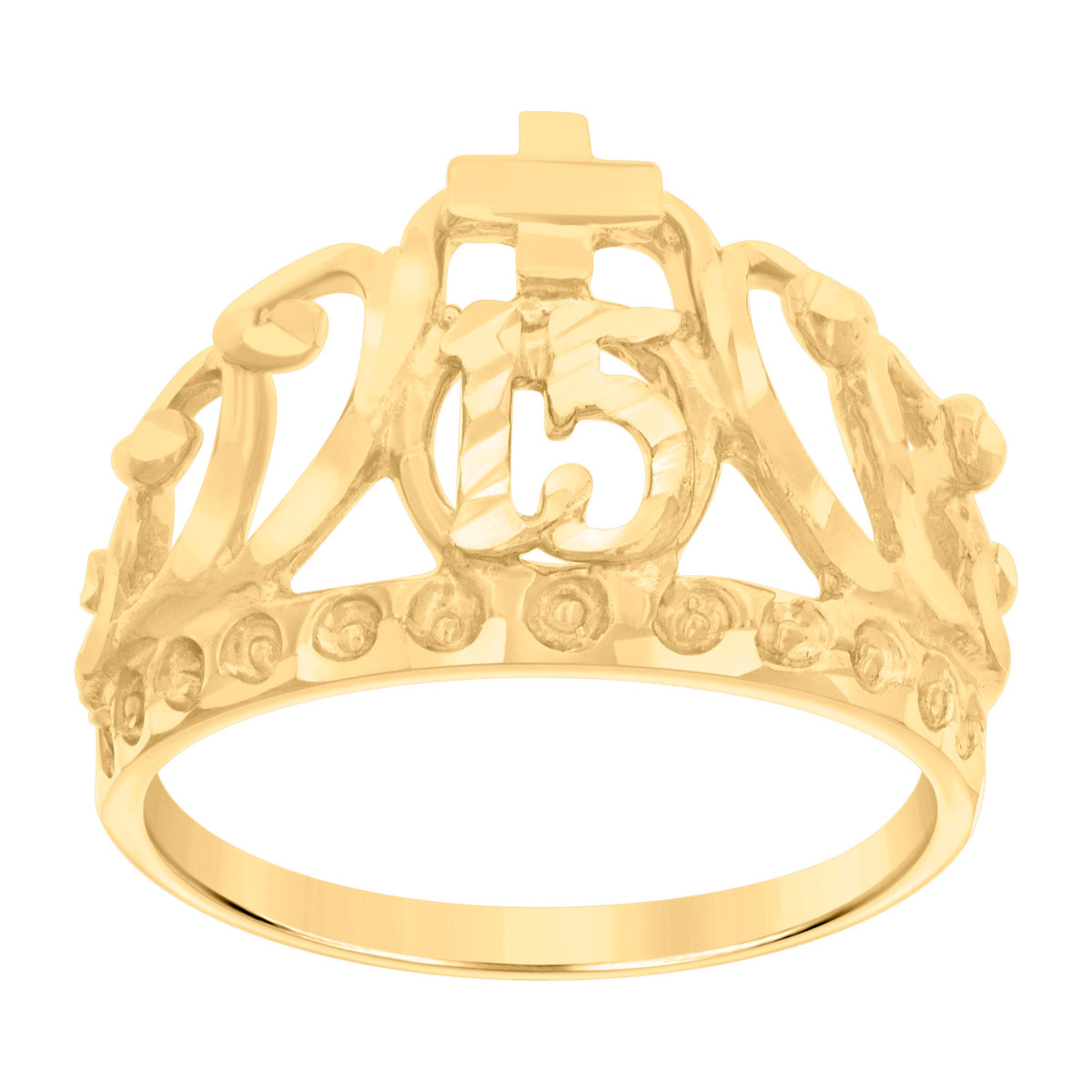 10kt Yellow Gold Womens 15 Quinceanera Ring