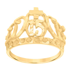 10kt Yellow Gold Womens 15 Quinceanera Ring