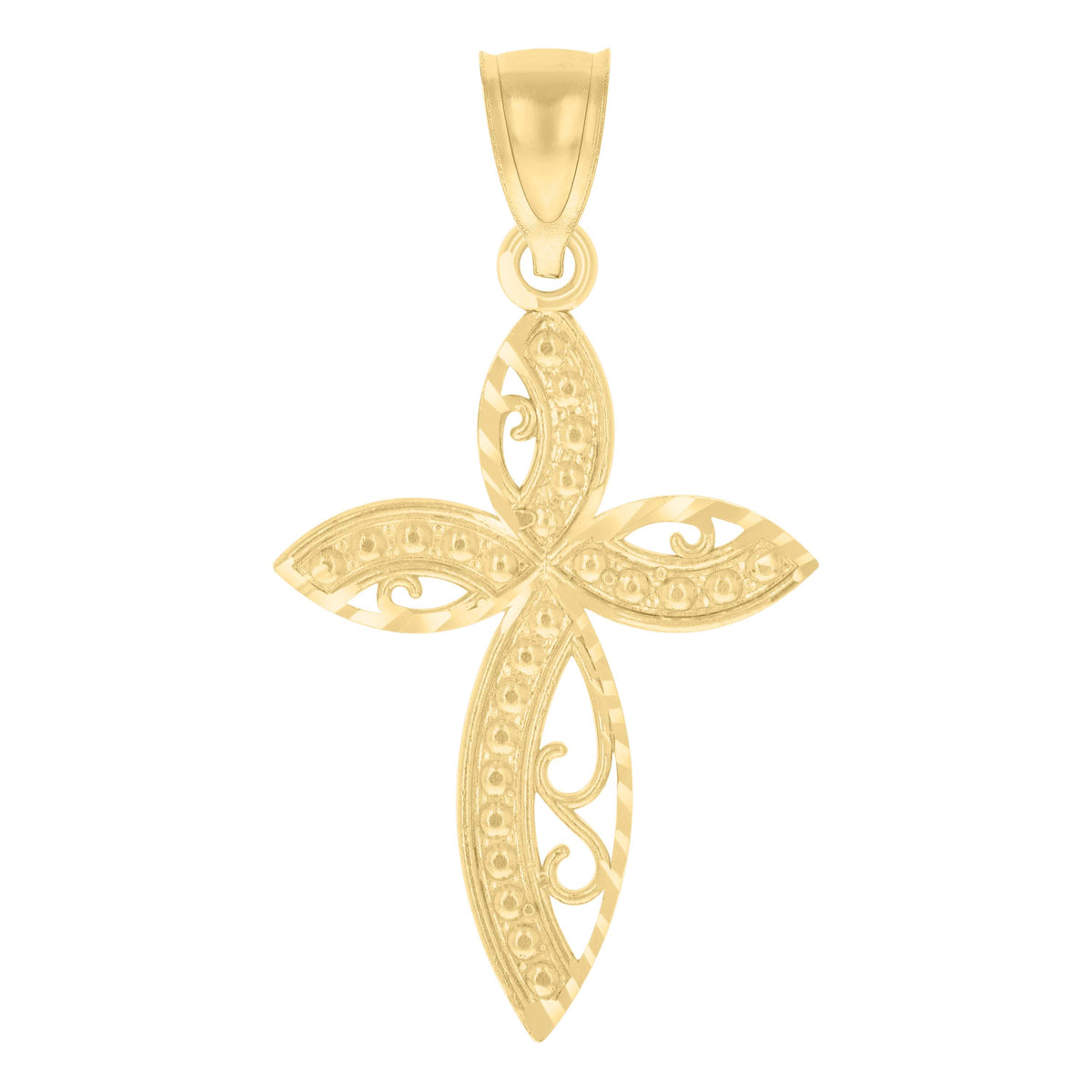 10kt Yellow Gold Womens Cubic-Zirconia Double Heart Charm Pendant