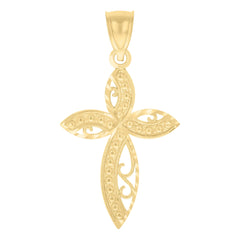 10kt Yellow Gold Womens Cubic-Zirconia Double Heart Charm Pendant