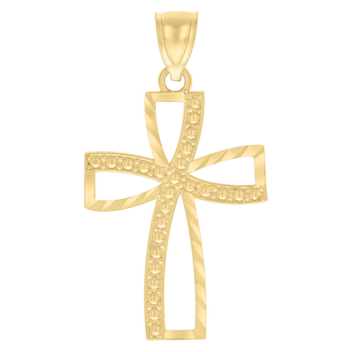 10kt Yellow Gold Womens Cubic-Zirconia Double Heart Charm Pendant