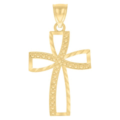 10kt Yellow Gold Womens Cubic-Zirconia Double Heart Charm Pendant