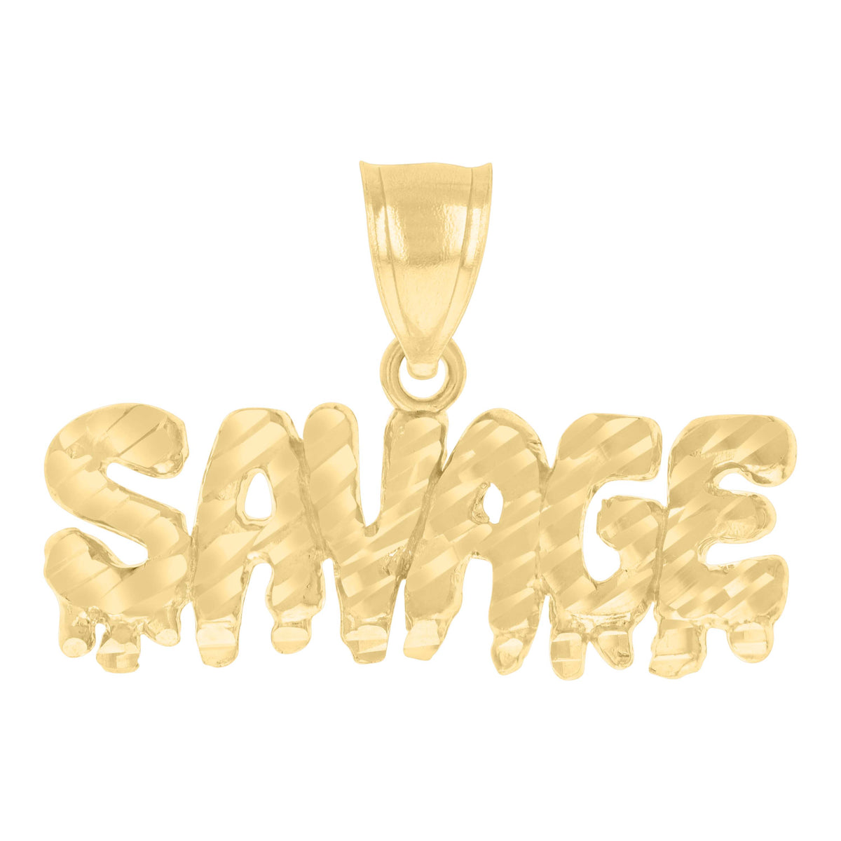 10kt Yellow Gold Mens SAVAGE Talking Fashion Charm Pendant