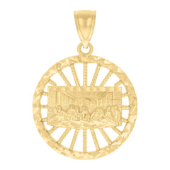 10kt Yellow Gold Womens Cubic-Zirconia Oval Photo Frame Charm Pendant