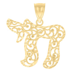 10kt Yellow Gold Womens Chai Symbol Charm Pendant
