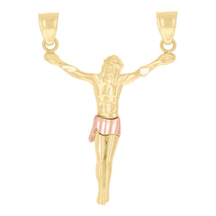10kt Two-tone Gold Mens Jesus Christ Body Religious Charm Pendant