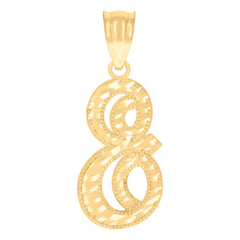 10kt Yellow Gold Unisex Initial E Script Alphabet Charm Pendant