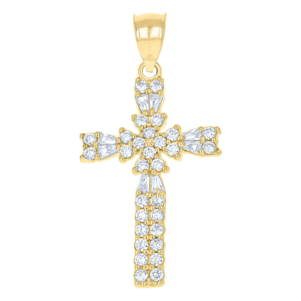 10kt Two-Tone Gold Unisex Diamond-Cut Initial T Charm Pendant