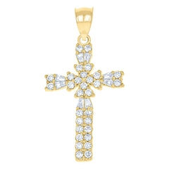 10kt Two-Tone Gold Unisex Diamond-Cut Initial T Charm Pendant