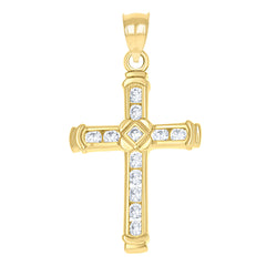 10kt Two-Tone Gold Unisex Diamond-Cut Initial U Charm Pendant