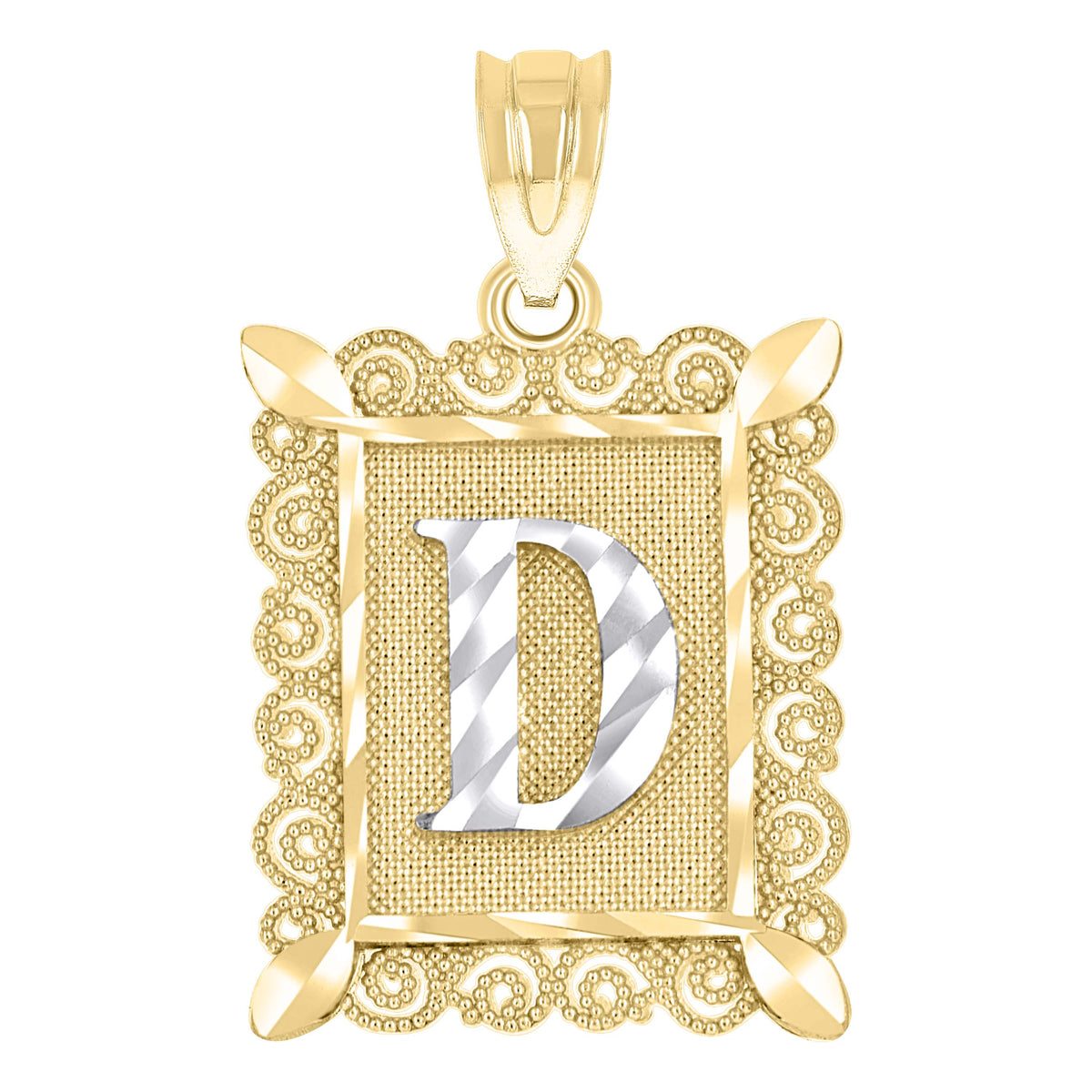 10kt Tri-Color Gold Unisex Cubic Zirconia Cubic-Zirconia Lady Of Loreto Religious Oval Charm Pendant
