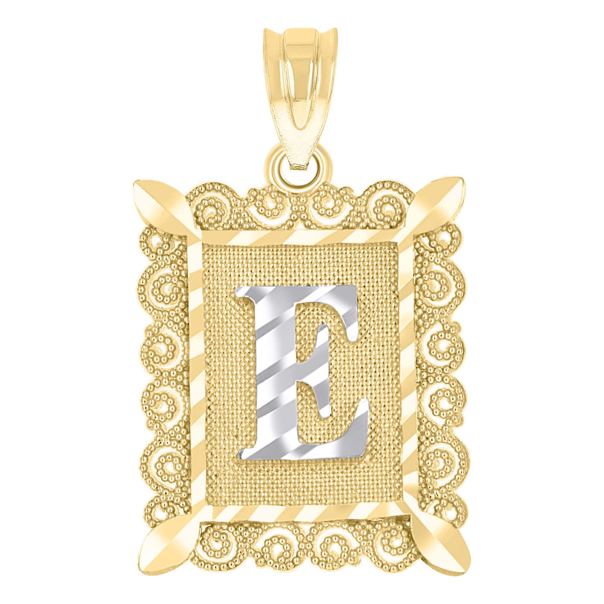 10kt Tri-Color Gold Unisex Cubic Zirconia Cubic-Zirconia Religious Oval Charm Pendant