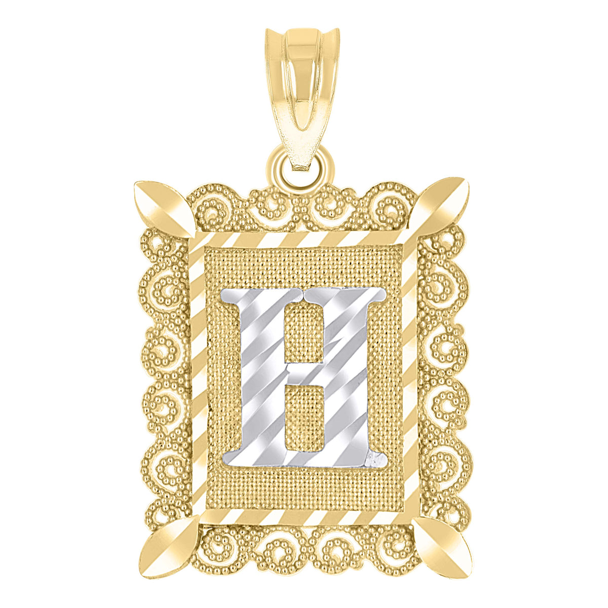 10kt Tri-Color Gold Unisex Cubic Zirconia Cubic-Zirconia Religious Oval Charm Pendant