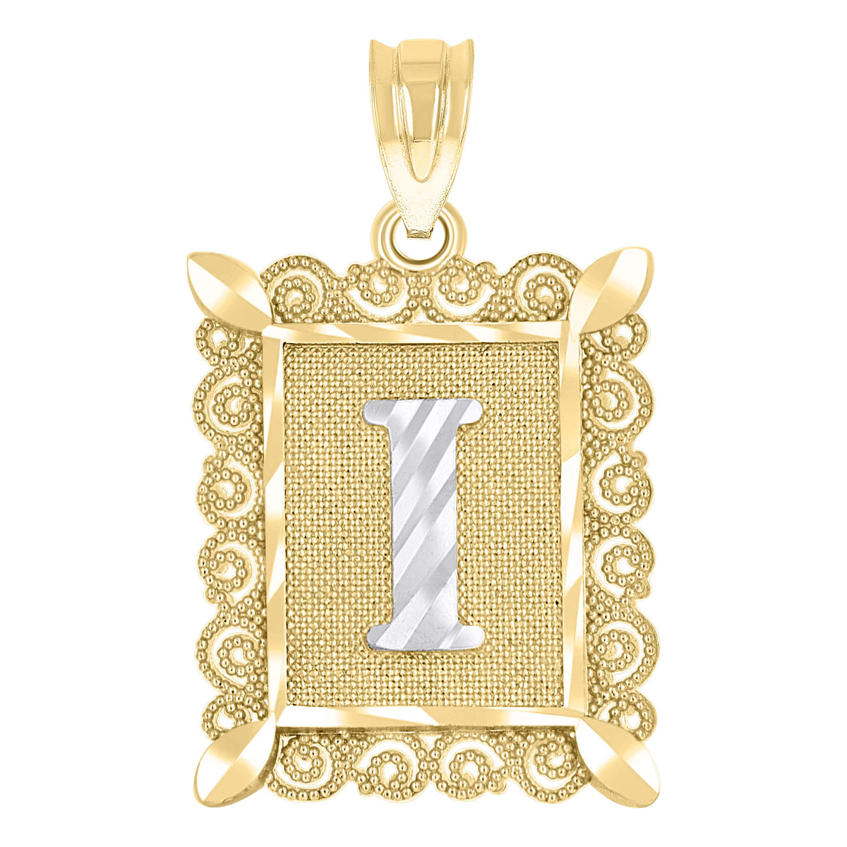 10kt Tri-Color Gold Unisex Cubic Zirconia Cubic-Zirconia Religious Oval Charm Pendant