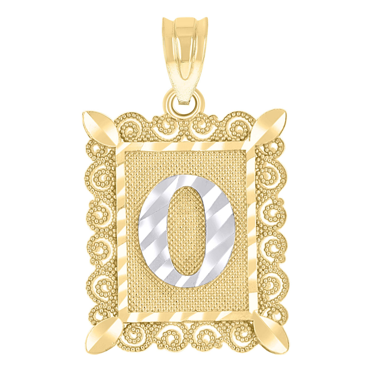10kt Tri-Color Gold Unisex Cubic Zirconia Cubic-Zirconia Saint Barbara Religious Oval Charm Pendant
