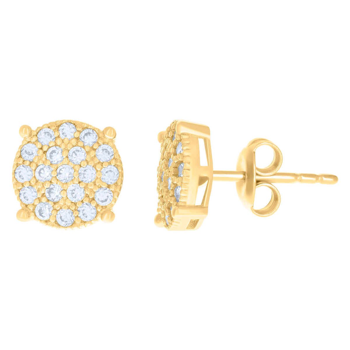 10kt Yellow Gold Womens Cubic-Zirconia Fashion Stud Earrings